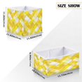 thumbnail image 2 of Foldable Fabric Storage Bin Home Cubes Clothing Organizer Bins Large Collapsible Box Basket for Home Organizer Yellow and White Checkered Squares, 2 of 7