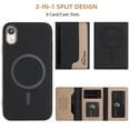 thumbnail image 4 of Allytechgroup Case for Apple iPhone XR, 2-in-1 Detachable Wallet Shell Magnetic RFID Blocking Case [Compatible with MagSafe] Stand PU Leather TPU Cover with Credit Card Slots/Cash Pockets, Black, 4 of 13