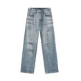 thumbnail image 7 of Women Distressed Wide Leg Jeans Denim Casual Loose Fit for Everyday Wear Ninety Percent Cotton Ten Percent Viscose, 7 of 7