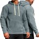 thumbnail image 1 of pstuiky manga larga para hombre, Sudadera con capucha de manga larga para hombre, informal, holgada, de color liso, para deportes al aire libre, con bolsillo y cordón top de hombre s, 1 of 9