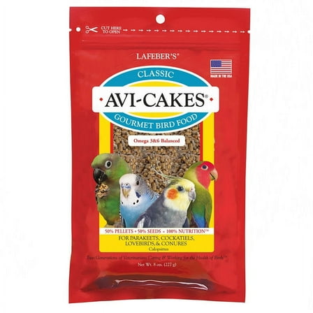 Lafeber Avi-Cakes Classic Gourment Bird Food 8 oz  Nutritious Foraging Fun