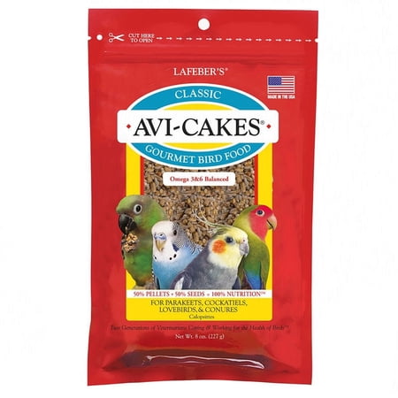 Lafeber Avi-Cakes Classic Gourment Bird Food 8 oz Nutritious Foraging Fun