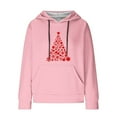 thumbnail image 2 of Women Trendy Hoodies Plus Size S-5XL Waffle Knit Christmas Sweatshirt Pink Hooded Pullover Sweater with Pocket (2XL, Pink), 2 of 6