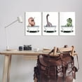 thumbnail image 2 of Stupell Fun Dinosaurs Bathroom Tubs Animals & Insects Painting Wall Plaque Unframed Art Print Wall Art, Set of 3, 2 of 7