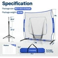 thumbnail image 2 of SPECSTAR 7x7Ft Baseball Softball Practice Net with Batting Tee and Carry Bag for Hitting Pitching, Blue, 2 of 10