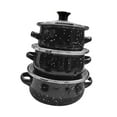 thumbnail image 4 of Lipstore 3 Pieces Enamelware Pot Set Stewpot Saucepan for Travel Household Restaurant, 4 of 8