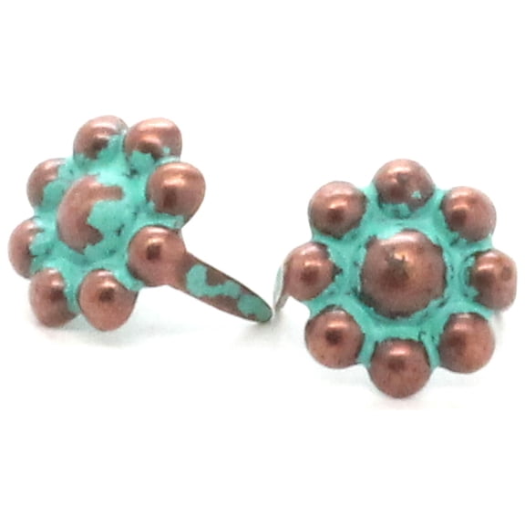 Beaded Circle Spots Brass Copper Patina Plating 1/2" 100 Pk. NH00116-90