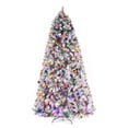 thumbnail image 5 of 9 FT Pre-lit Green Flocked Artificial Christmas Tree, 2094 Branch Tips, 900 Warm Color Lights with 8 Modes, Automatic Structure, Remote Control for Home, 5 of 10