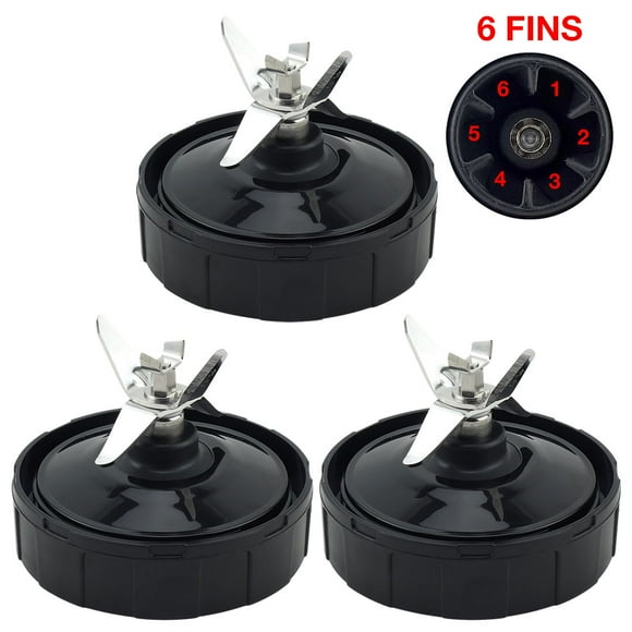 3 Pack Extractor Blade Pro Replacement Part 431KKU480 for Nutri Ninja Auto-iQ BL482 BL642 NN102 BL682 (6 Female fins)