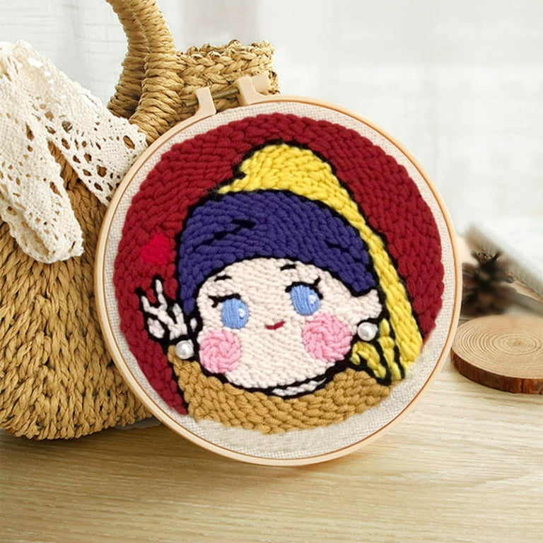 Cute Cartoons Punch Needle Kits Punch Needle Tool with Punch Needle Fabric  Hoop for Adults Beginner