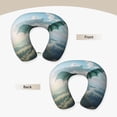 thumbnail image 3 of Wukai Cloud Sky Green Dragon Print Travel Pillow,Memory Foam U Shaped Neck Pillow,Super Lightweight Portable Headrest Great for Airplane Chair, Car,Home,Office, 3 of 8