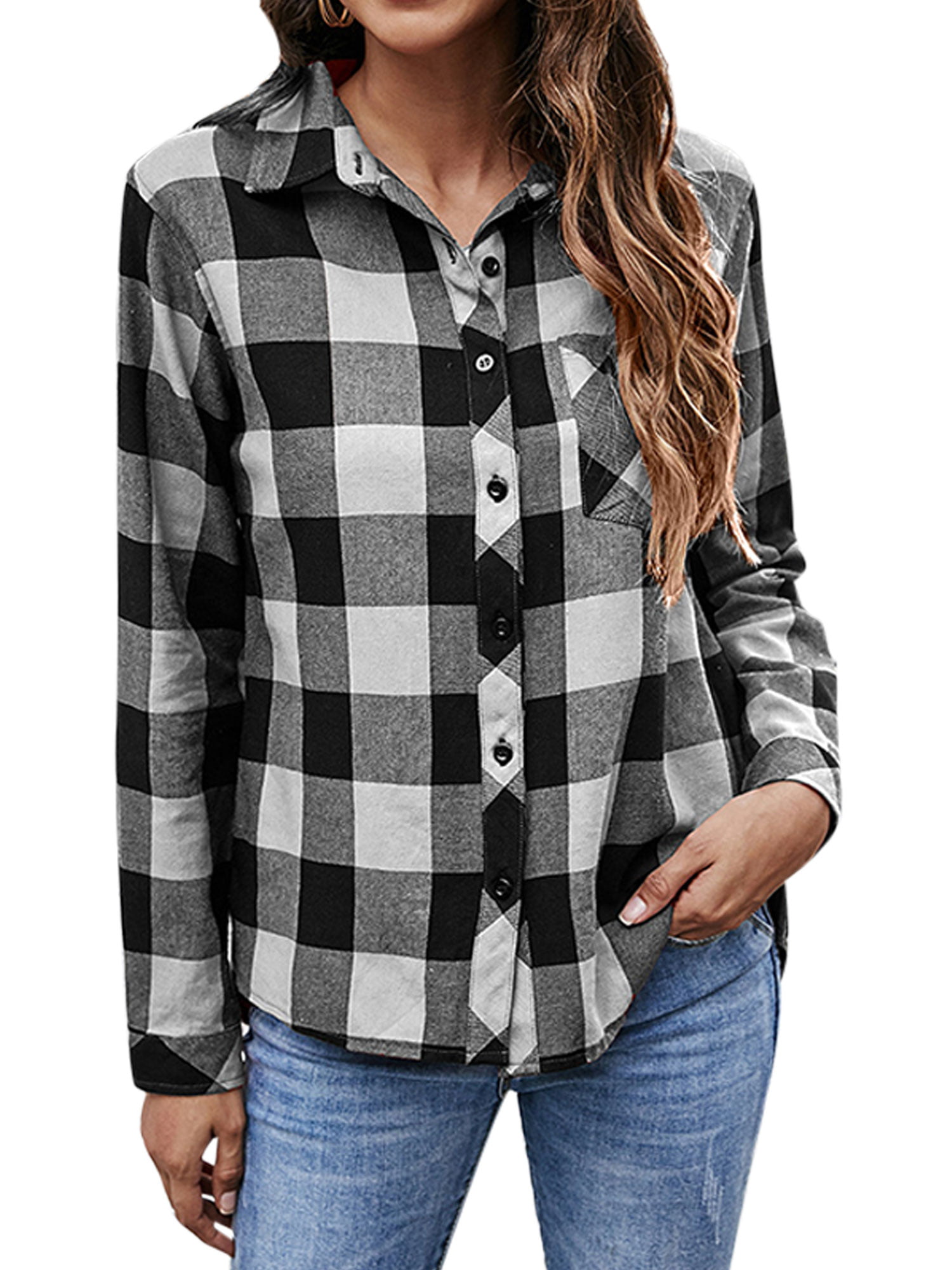 McKinley Checked Blouse white-red check pattern business style Fashion Blouses Checked Blouses 