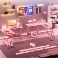 thumbnail image 6 of Homall L-Shaped Gaming Desk 51.2 Inches Corner Office Gaming Desk with Removable Monitor Riser, Pink, 6 of 9