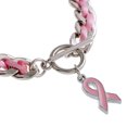 thumbnail image 4 of Pink Ribbon Cancer Awareness Bracelet - Inspirational Rope Bracelet Gift for Women - Charity Fundraiser Event Party Supplies - Hope Support Survivor Empowerment Jewelry, 4 of 8