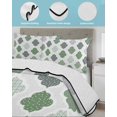 thumbnail image 3 of Full Size Quilt Bedding Set, Green Geometric Reversible Summer Quilt 3 Pieces, Vintage Moroccan Rhombic Bohemia Gray Lightweight Bedspreads Coverlets with 2 Pillow Shams for All Seasons, 3 of 5