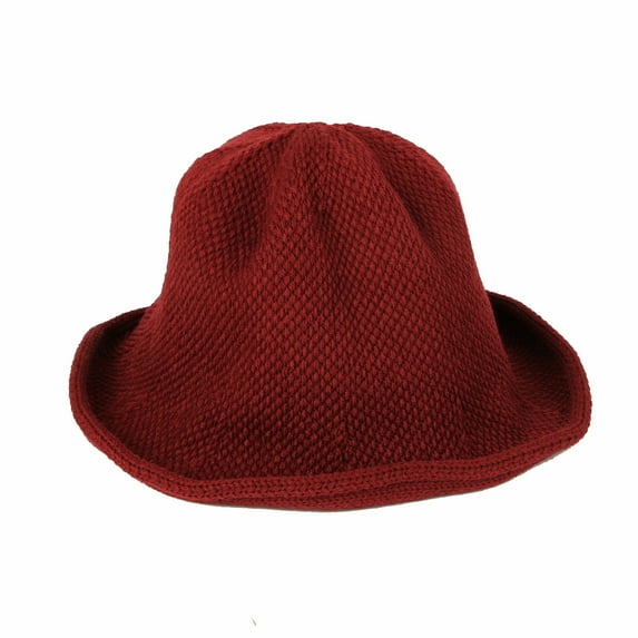 WITHMOONS Wool Winter Floppy Short Brim Womens Bowler Fodora Hat DWB1105 (Wine)