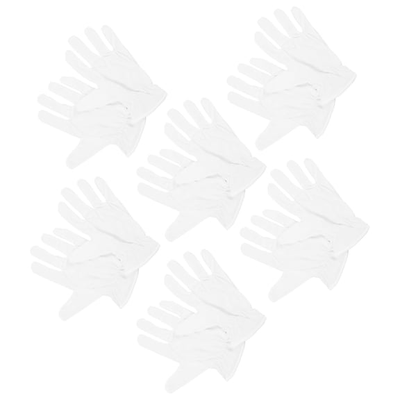 ETEREAUTY 6 Pairs White Stretchable Dust Removal Gloves for Exhibitions and Use
