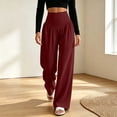 thumbnail image 2 of Women’s High Waist Yoga Pants Lightweight Wide Leg Sport Bottoms with Pockets Casual Loose Outdoor Fitness Trousers, 2 of 7