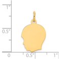 thumbnail image 2 of 14k Yellow Gold Plain Medium .013 Gauge Facing Left Engravable Boy Head Charm, 2 of 3