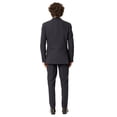 thumbnail image 6 of Slim Fit Men Suit Stretchy Spandex Peak Lapel 2 Button Flat Front Pants 9936 (US, Numeric, 52, Regular, Tall, Navy Blue), 6 of 7