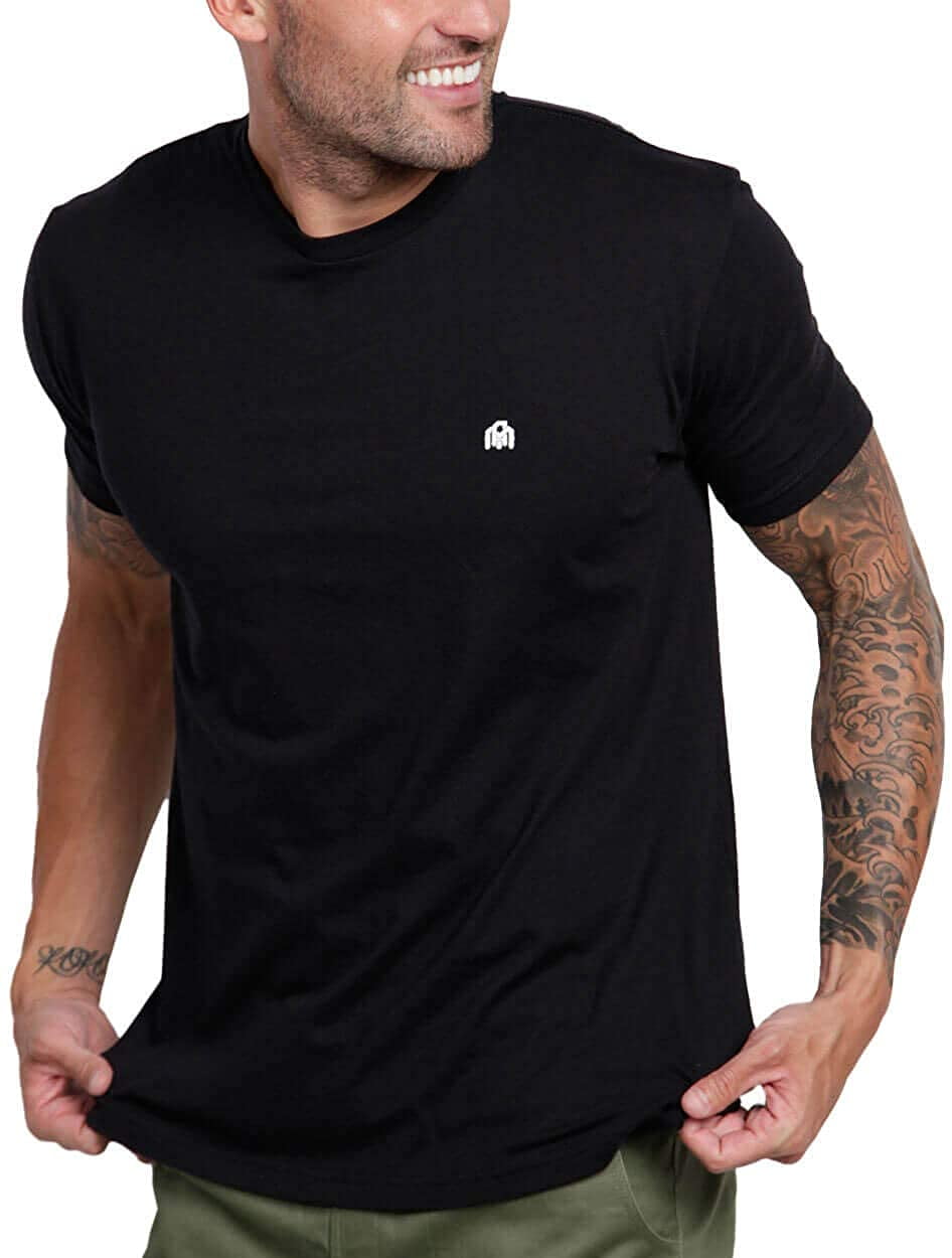 INTO THE AM Premium Basic Crewneck Tees For Men - Soft Fitted Everyday ...