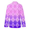 thumbnail image 6 of SONXAHE Argyle Quarter-Zip Long-Sleeve Polo Shirt for Women Athletic Golf Everyday Blouse, 6 of 7