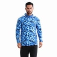 thumbnail image 2 of Sbart Men’s Premium Fishing Shirt with Hoodie Face Mask Lightweight Sun Protection UPF 50+ Long Sleeve for Fishing Hunting Hiking Biking Outdoor Sports Outdoor Activities Camouflage Blueblack Color, 2 of 7