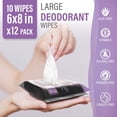 thumbnail image 2 of Body Wipes for Women - 12 Pack - 120 Extra Thick Deodorant Wipes - Rinse-Free Lavender Body Wipes - Wet Wipes for Body And Face - Personal Hygiene Wipes for Women Men Teens Adults - biodegradable, 2 of 8