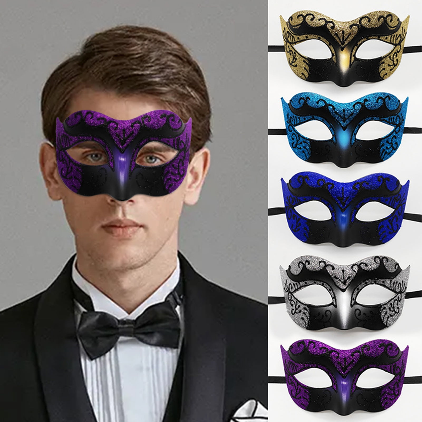Kids Masquerade Mask Blue Iridescent Rhinestones Lace Mask Masquerade Store 40