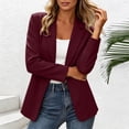 thumbnail image 5 of Floleo Women's Open-Front Notched Lapel Blazer, Long Sleeve Tailored Casual Jacket In Multiple Solid Colors(Wine,L), 5 of 5