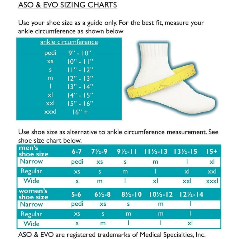 Med Spec ASO Ankle Stabilizer Orthosis, White, Medium