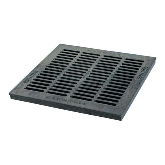 NDS 4806295 18 in. Square Polyolefin Drain Grate, Black