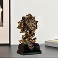 thumbnail image 3 of Estatua de cabeza de león de resina, escultura, adorno, figura coleccionable, artesanía, muebles 19x15x32CM, 3 of 9