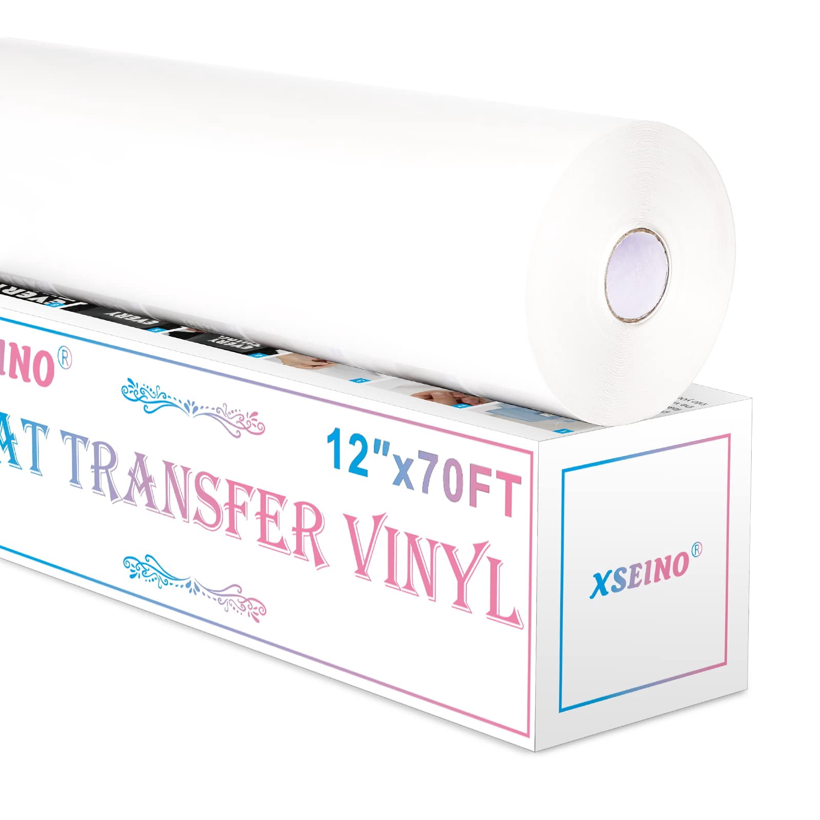 XSEINO Black Heat Transfer Vinyl Roll - 12" X 50 FT, Iron On Vinyl For Cricut & Silhouette, Easy To Cut & Weed - View #6