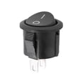 thumbnail image 4 of TOP! 5 Pcs SPST Black Button On/ Round Rocker Switch AC 6A/125V 3A/250V, 4 of 4