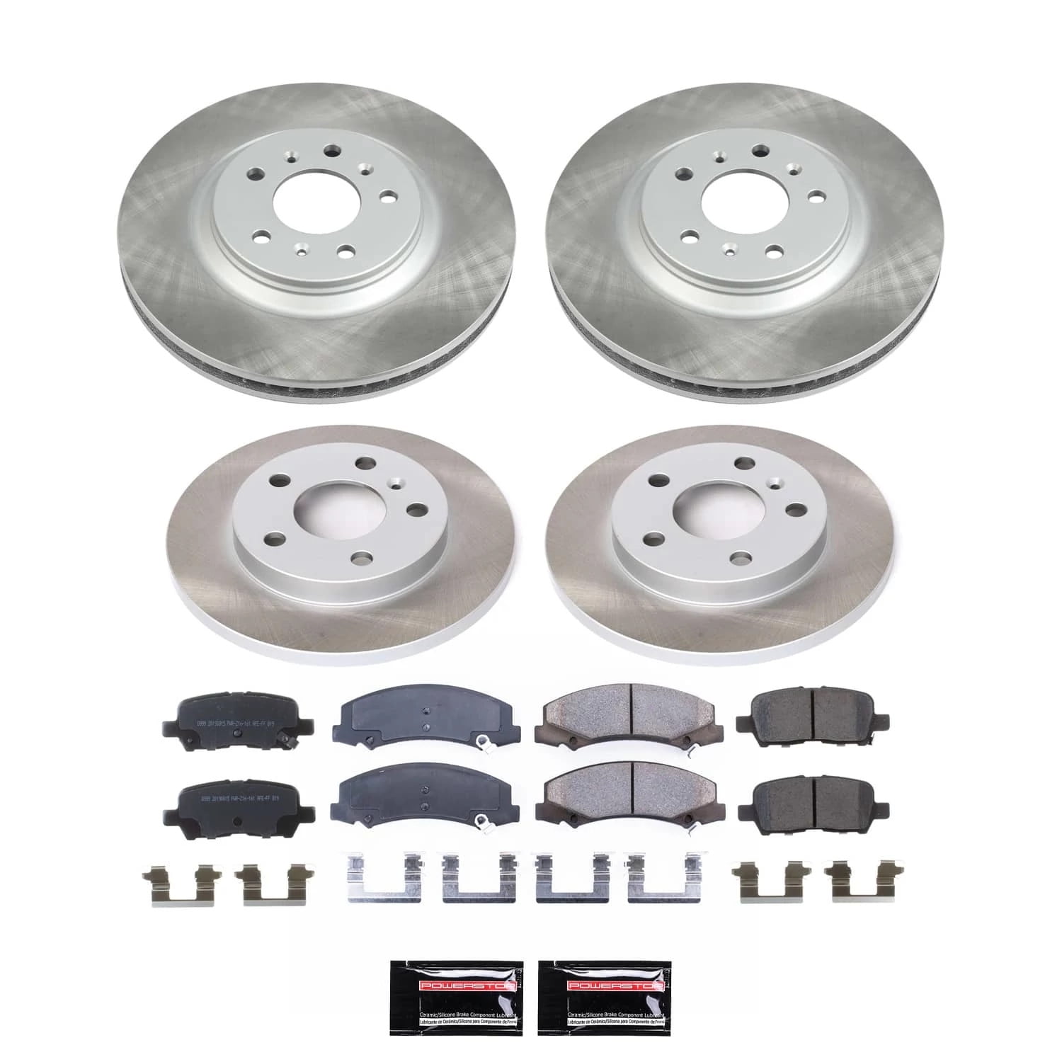 PowerStop Front and Rear Semi-Coated Rotor and Low-Dust Ceramic Brake Pad Kit SC5514