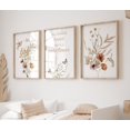 thumbnail image 2 of Hieng Nursery Wall Art Print Wildflower Poster Pictures 3 Pieces Floral Botanical Canvas Painting for Girls Room Nursery Decor With Inner Frame, 2 of 6