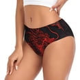 thumbnail image 2 of Fotbe Red Dragon On Black Calzones Estampados para Mujer – Ropa Interior de Algodón, Cómoda, Suave y Elástica-Large, 2 of 6