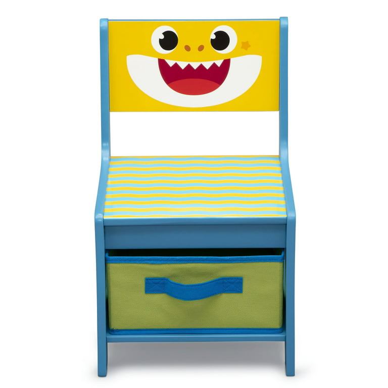 Baby Shark Wood Art Desk and Chair Set with Dry Erase Top and Reusable  Vinyl Cling Stickers by Delta Children, Greenguard Gold Certified 