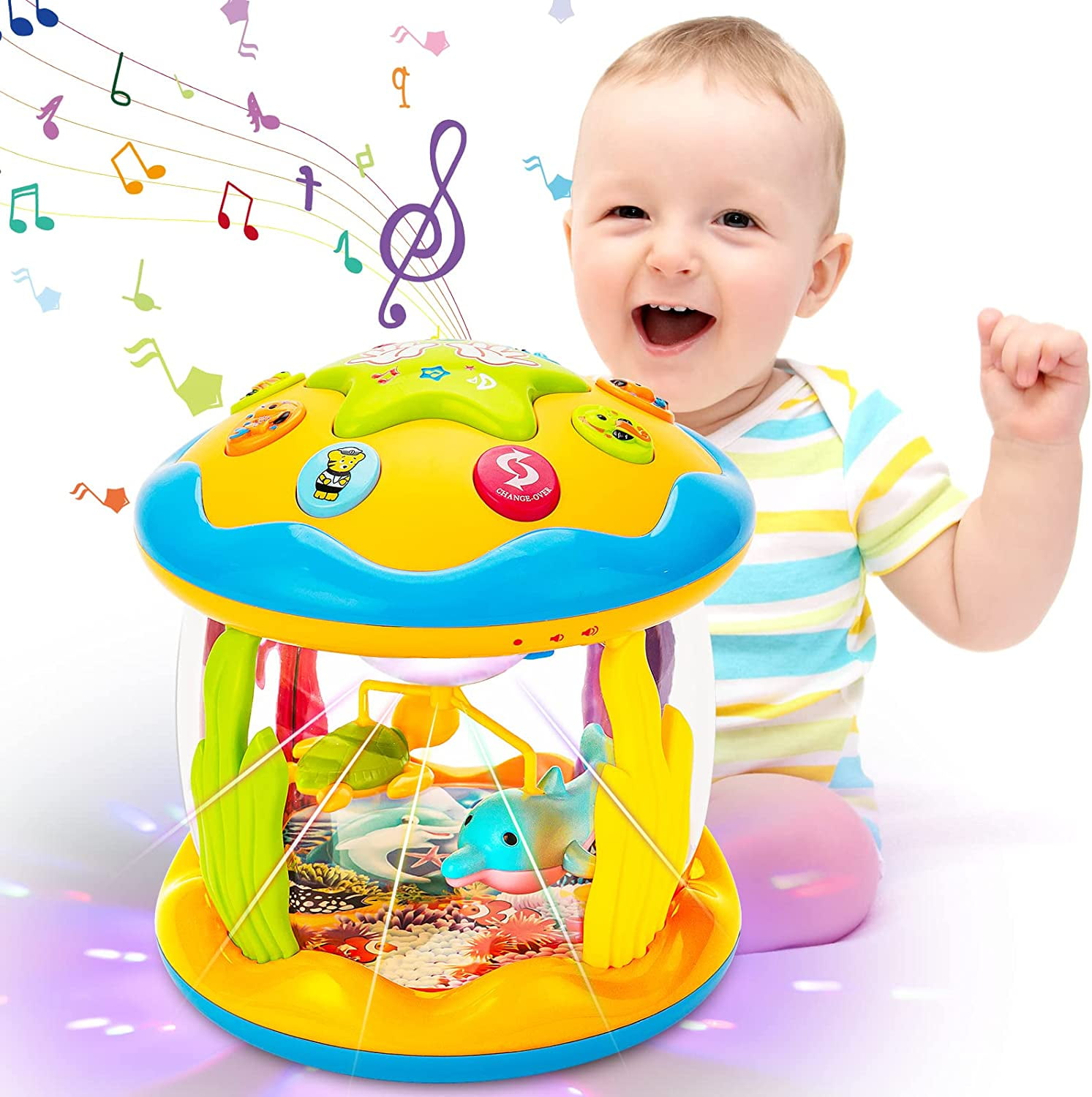 Aymz Baby Toys 6 to12 Months Musical Learning Infant Toys,Ocean