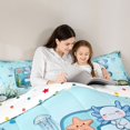 thumbnail image 4 of Feelyou Cartoon Axolotl Bedding Comforter Set 7 Pieces, Cartoon Letter E Full Bedding Set, 4 of 8