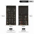 thumbnail image 1 of Premium Non-Woven Jewelry Organizer: 48-Grid Double-Sided Hanging Storage Bag with Dust-Proof Design for Necklaces, Earrings & Accessories – Wall/Clothes Rack Mountable, Modern Minimalist Black for, 1 of 6