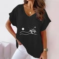 thumbnail image 2 of Womens Summer Tops Trendy 2026 Womens Tops Short Sleeve Plus Size Blouses For Women Business Casual T Shirts For Women Cotton Graphic, 2 of 4