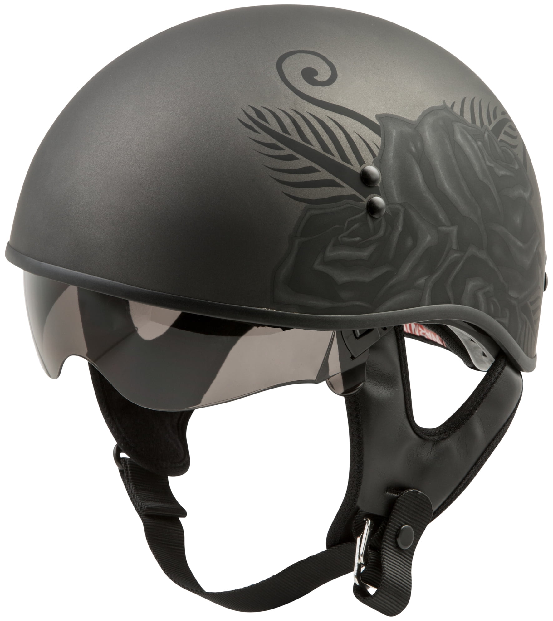 GMAX HH-65 Ritual Matte Black Naked Half Helmet - G1653026 