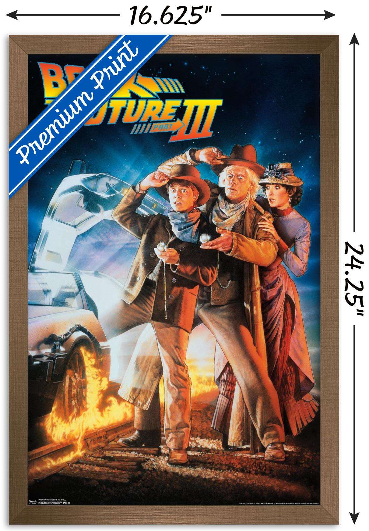 Back to the Future Part III - One Sheet Wall Poster, 14.725" x 22.375", Framed