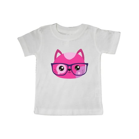 

Inktastic Hipster Cat Cat With Glasses Pink Cat Gift Baby Boy or Baby Girl T-Shirt