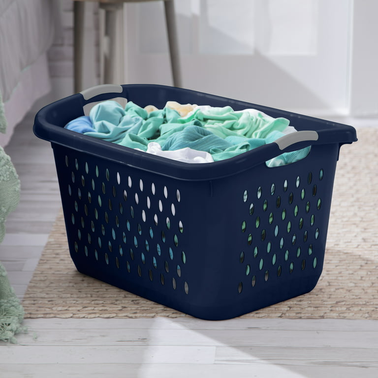 Sterilite 2.7 Bushel Laundry Basket Plastic, Blue Cove, Set of 2 