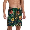 thumbnail image 2 of Fuzoiu Tropical Tribe Mask Print Pajama Shorts for Men, Men's Pajama Bottoms,Mens Lounge Sleepwear,Pajama Pants with Pocket-X-Large, 2 of 6