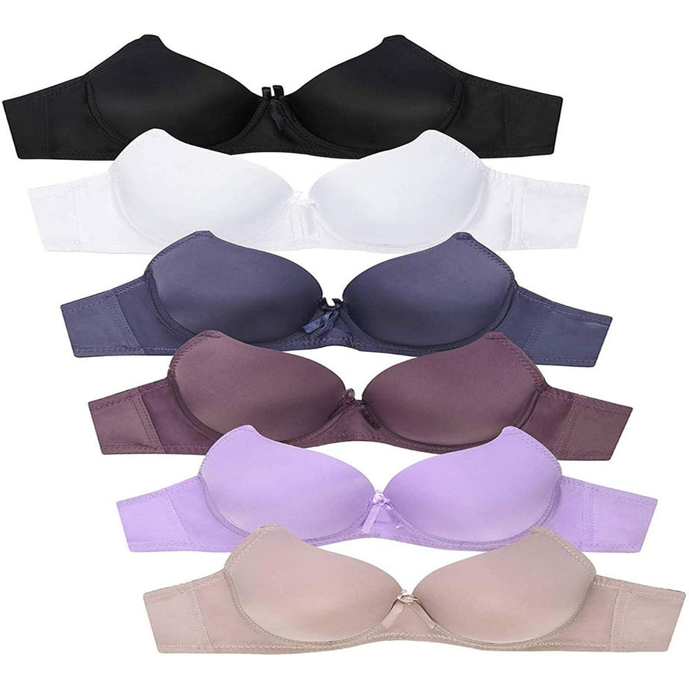 Mamia Mamia Womens Basic Laceplain Lace Bras Pack Of 6 Various 