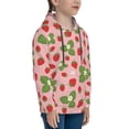 thumbnail image 3 of Picia Strawberries Pattern Youth Hoodie - Warm Pullover Sweatshirt with Kangaroo Pocket, Ideal for Boys and Girls-X-Large, 3 of 6